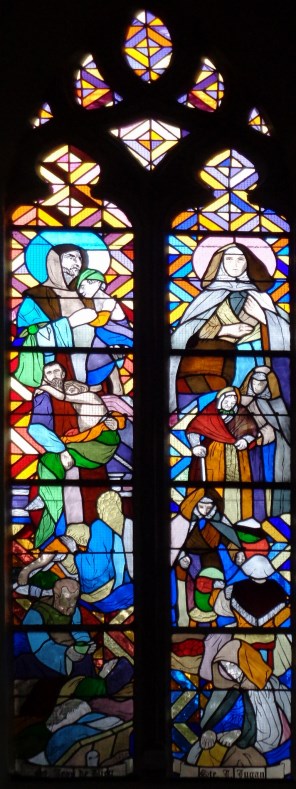 병자를 돌보는 십자가의 성 요한과 성녀 쟌 쥬강_photo by Emeltet_in the Church of Saint-Samson in Bobital_France.jpg